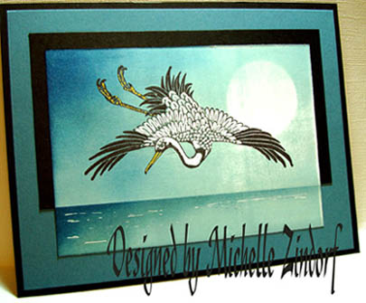 Flying heron card by Michelle Zindorf - Jan 01, 2009