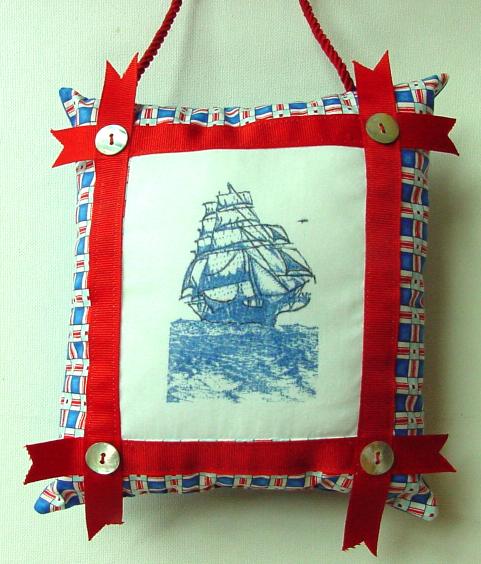 Door Charm Pillow with Tall Ship